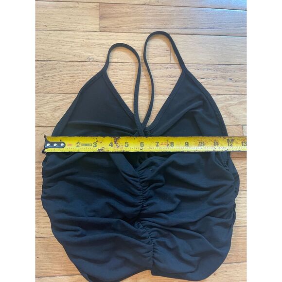 Urban outfitters y2k inspired ruched black crop top size large - Picture 3 of 4